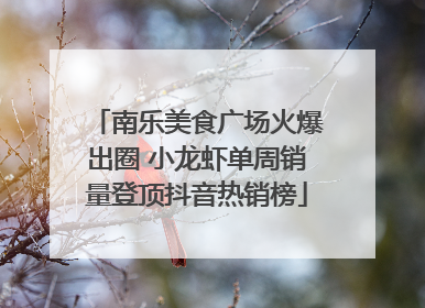 南乐美食广场火爆出圈 小龙虾单周销量登顶抖音热销榜