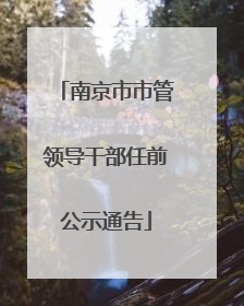 南京市市管领导干部任前公示通告
