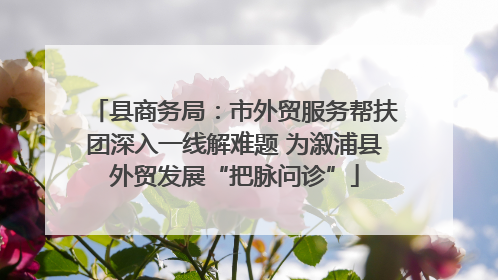 县商务局：市外贸服务帮扶团深入一线解难题 为溆浦县外贸发展“把脉问诊”