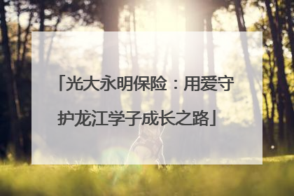 光大永明保险：用爱守护龙江学子成长之路