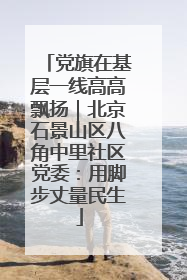 党旗在基层一线高高飘扬｜北京石景山区八角中里社区党委：用脚步丈量民生