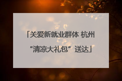 关爱新就业群体 杭州“清凉大礼包”送达