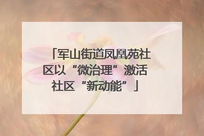 军山街道凤凰苑社区以“微治理”激活社区“新动能”