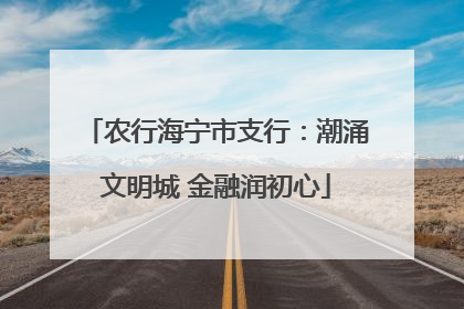 农行海宁市支行：潮涌文明城 金融润初心