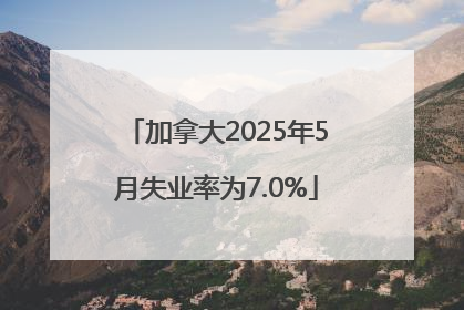 加拿大2025年5月失业率为7.0%