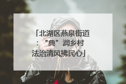 北湖区燕泉街道：“典”润乡村 法治清风拂民心