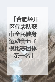 合肥经开区代表队获市全民健身运动会五子棋比赛团体第一名