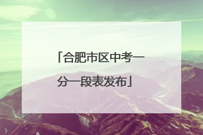 合肥市区中考一分一段表发布