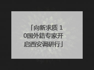 向新求质 10国外籍专家开启西安调研行