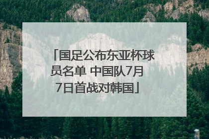 国足公布东亚杯球员名单 中国队7月7日首战对韩国
