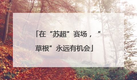 在“苏超”赛场，“草根”永远有机会