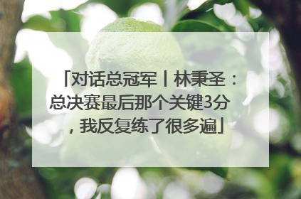 对话总冠军丨林秉圣：总决赛最后那个关键3分，我反复练了很多遍