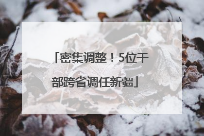 密集调整！5位干部跨省调任新疆