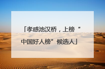 孝感池汉桥，上榜“中国好人榜”候选人