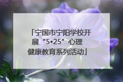 宁国市宁阳学校开展“5•25”心理健康教育系列活动