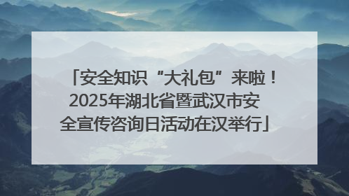 安全知识“大礼包”来啦！2025年湖北省暨武汉市安全宣传咨询日活动在汉举行
