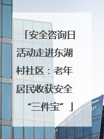 安全咨询日活动走进东湖村社区：老年居民收获安全“三件宝”
