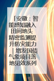 安徽：智能感知融入田间地头 精密监测提升防灾能力｜增发国债气象项目落地见效系列报道