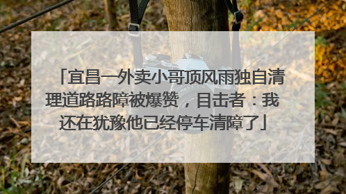 宜昌一外卖小哥顶风雨独自清理道路路障被爆赞，目击者：我还在犹豫他已经停车清障了