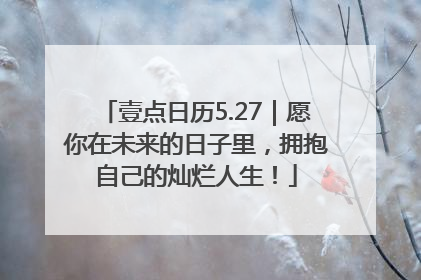 壹点日历5.27｜愿你在未来的日子里，拥抱自己的灿烂人生！