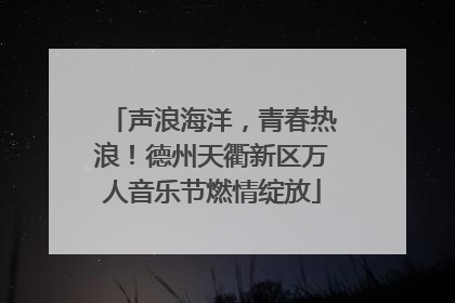 声浪海洋，青春热浪！德州天衢新区万人音乐节燃情绽放