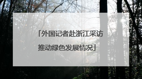 外国记者赴浙江采访推动绿色发展情况