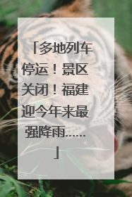 多地列车停运！景区关闭！福建迎今年来最强降雨……