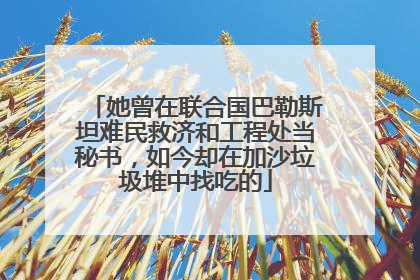 她曾在联合国巴勒斯坦难民救济和工程处当秘书，如今却在加沙垃圾堆中找吃的