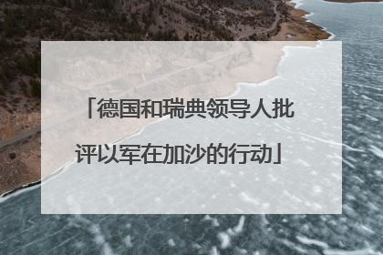德国和瑞典领导人批评以军在加沙的行动