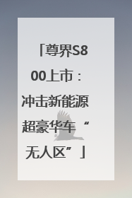 尊界S800上市：冲击新能源超豪华车“无人区”