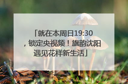 就在本周日19:30，锁定央视频！旗韵沈阳 遇见花样新生活