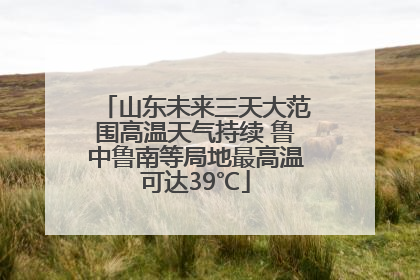 山东未来三天大范围高温天气持续 鲁中鲁南等局地最高温可达39℃