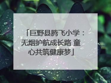 巨野县腾飞小学：无烟护航成长路 童心共筑健康梦