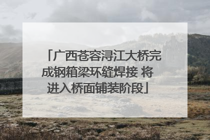 广西苍容浔江大桥完成钢箱梁环缝焊接 将进入桥面铺装阶段
