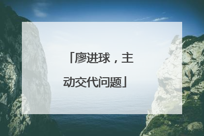 廖进球，主动交代问题