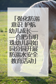 强化防溺意识 护航幼儿成长——合肥市明珠幼儿园如园分园开展防溺水安全教育活动