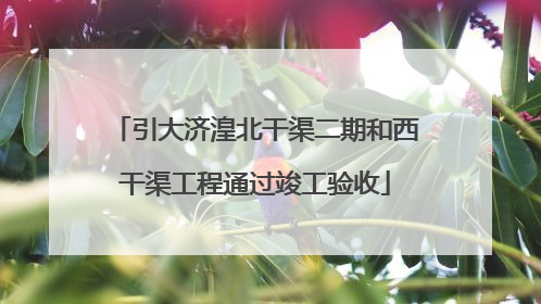 引大济湟北干渠二期和西干渠工程通过竣工验收