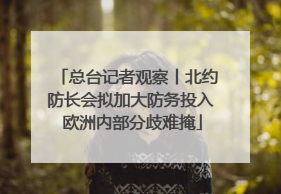 总台记者观察丨北约防长会拟加大防务投入 欧洲内部分歧难掩