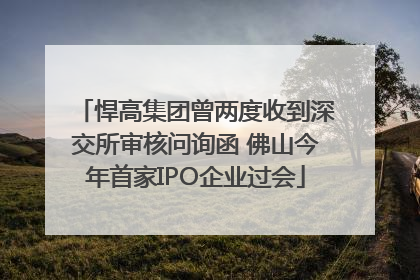 悍高集团曾两度收到深交所审核问询函 佛山今年首家IPO企业过会