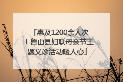 惠及1200余人次！鲁山县妇联母亲节主题义诊活动暖人心