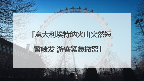 意大利埃特纳火山突然短暂喷发 游客紧急撤离