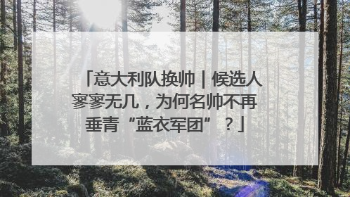意大利队换帅｜候选人寥寥无几，为何名帅不再垂青“蓝衣军团”？