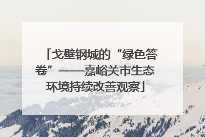 戈壁钢城的“绿色答卷”——嘉峪关市生态环境持续改善观察