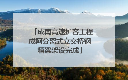 成南高速扩容工程成阿分离式立交桥钢箱梁架设完成