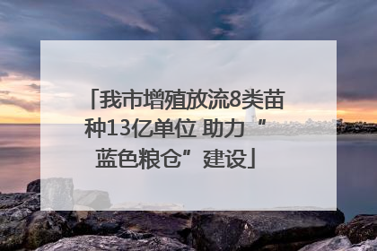 我市增殖放流8类苗种13亿单位 助力“蓝色粮仓”建设