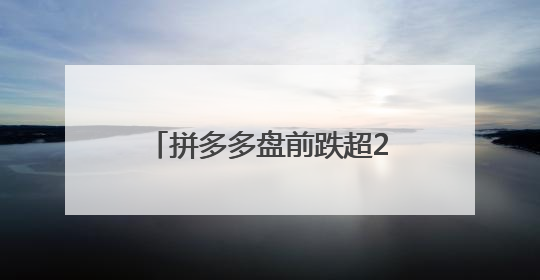 拼多多盘前跌超20%，第一季度净利润下降45%