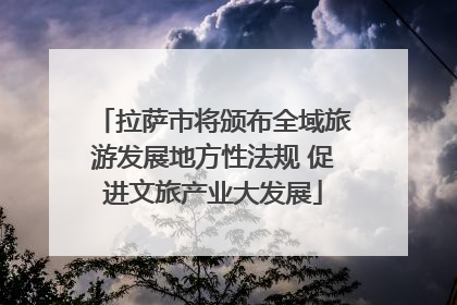 拉萨市将颁布全域旅游发展地方性法规 促进文旅产业大发展