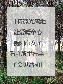 持微光成炬 让爱暖童心 衡阳市女子看守所举行亲子会见活动