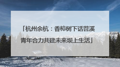 杭州余杭：香樟树下话苕溪 青年合力共建未来坝上生活