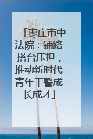 枣庄市中法院：铺路搭台压担，推动新时代青年干警成长成才